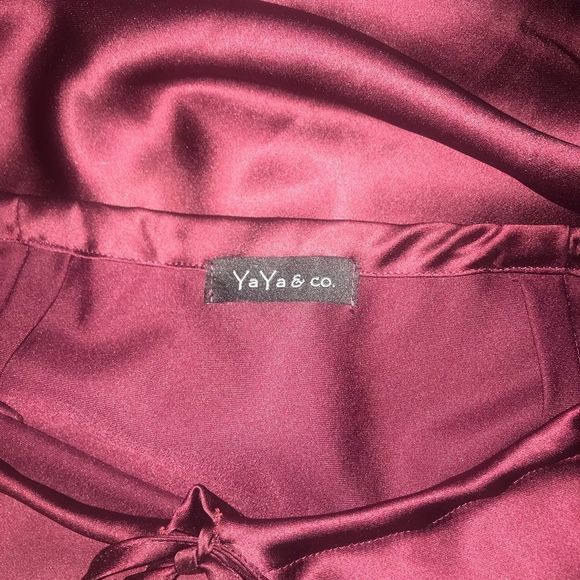 Satin Wine Midi Slip Skirt - Picture 5 of 8